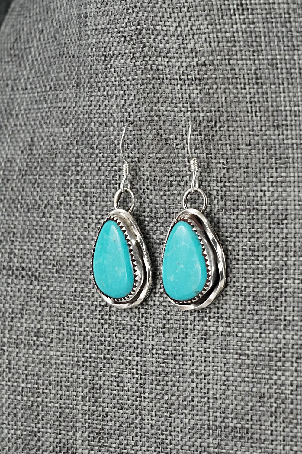 Turquoise & Sterling Silver Earrings - Ernest Hawthorne