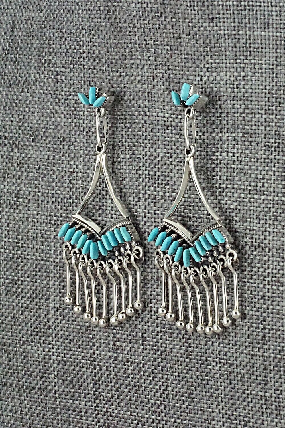 Turquoise & Sterling Silver Earrings - Mildred Ukestine