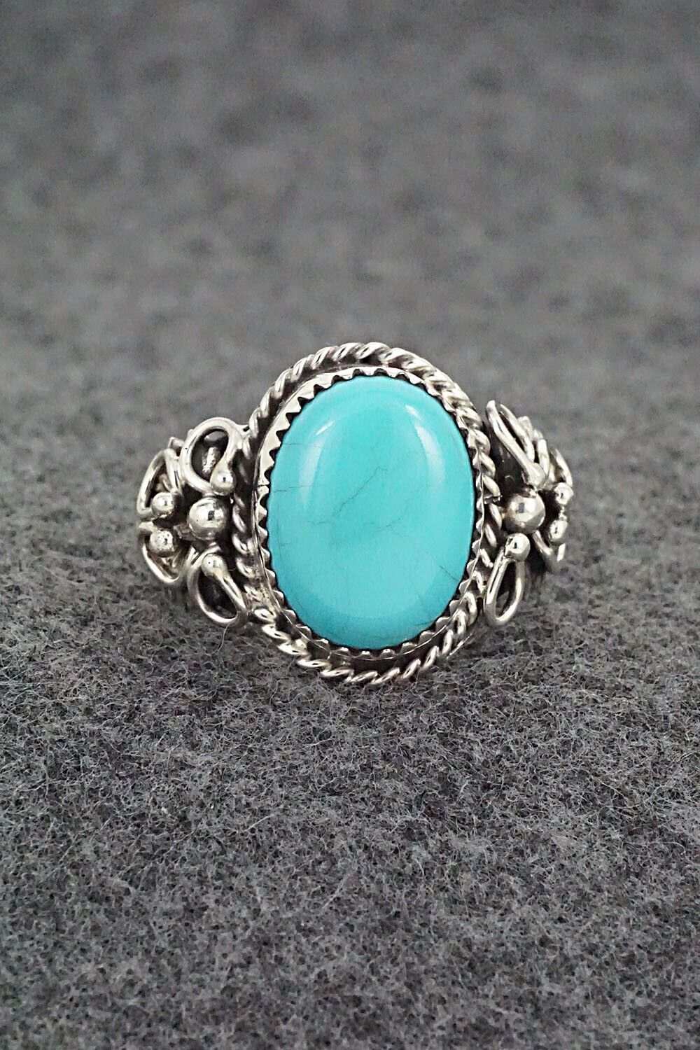 Turquoise & Sterling Silver Ring - Jeannette Saunders - Size 9.5