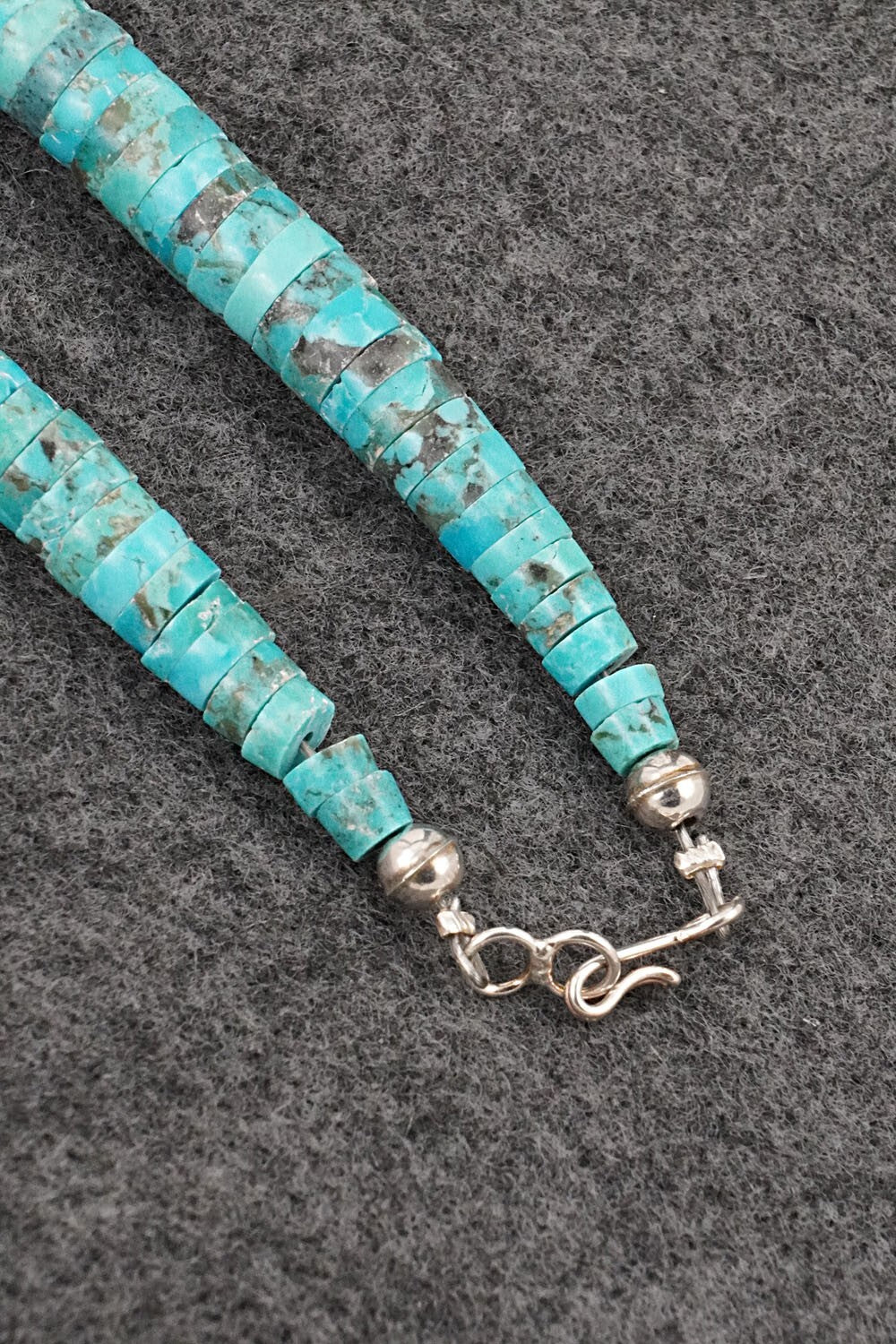 Turquoise, Spiny Oyster & Sterling Silver Necklace - Lupe Lovato