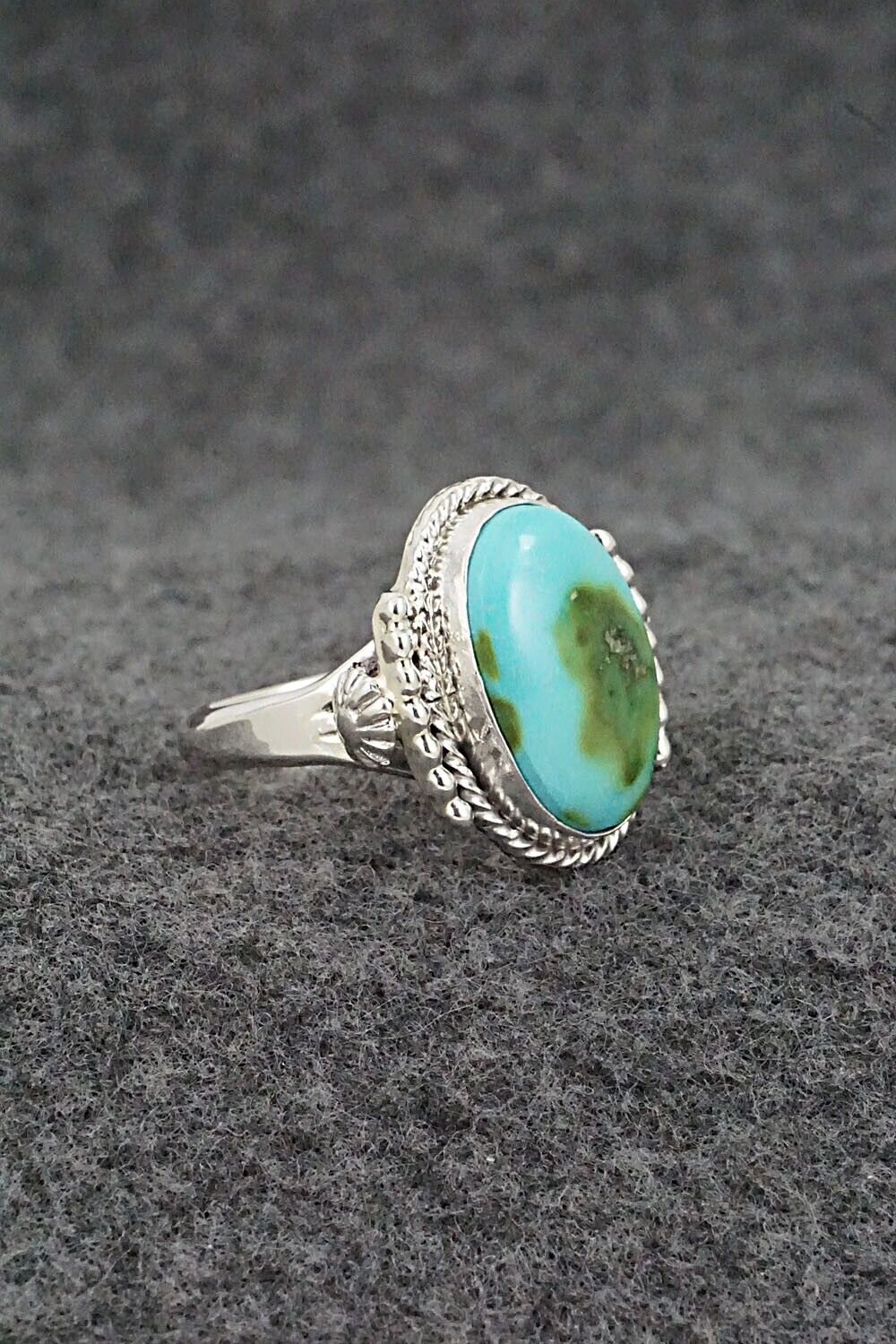 Turquoise & Sterling Silver Ring - Andrew Vandever - Size 8.5