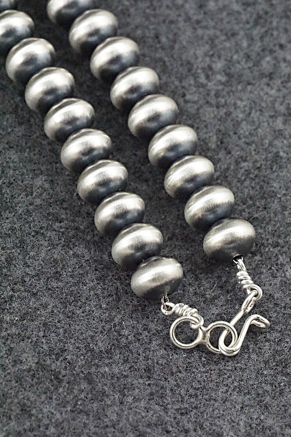 Sterling Silver Navajo Pearl Necklace 24" - Dorinda Mariano