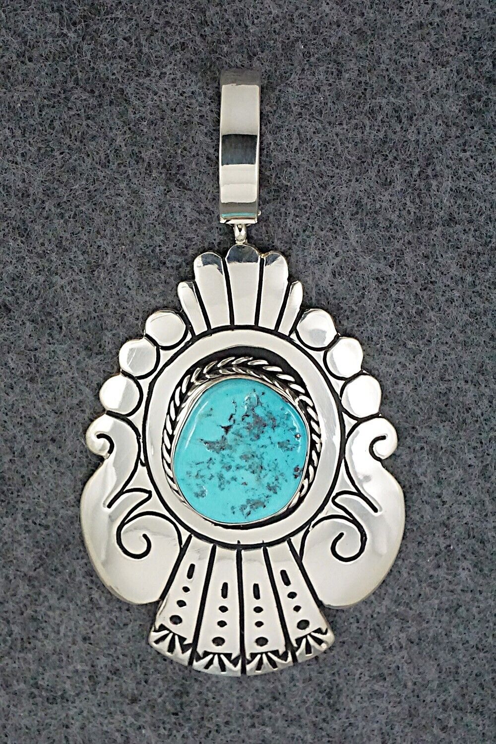 Turquoise & Sterling Silver Pendant - Rosita Singer