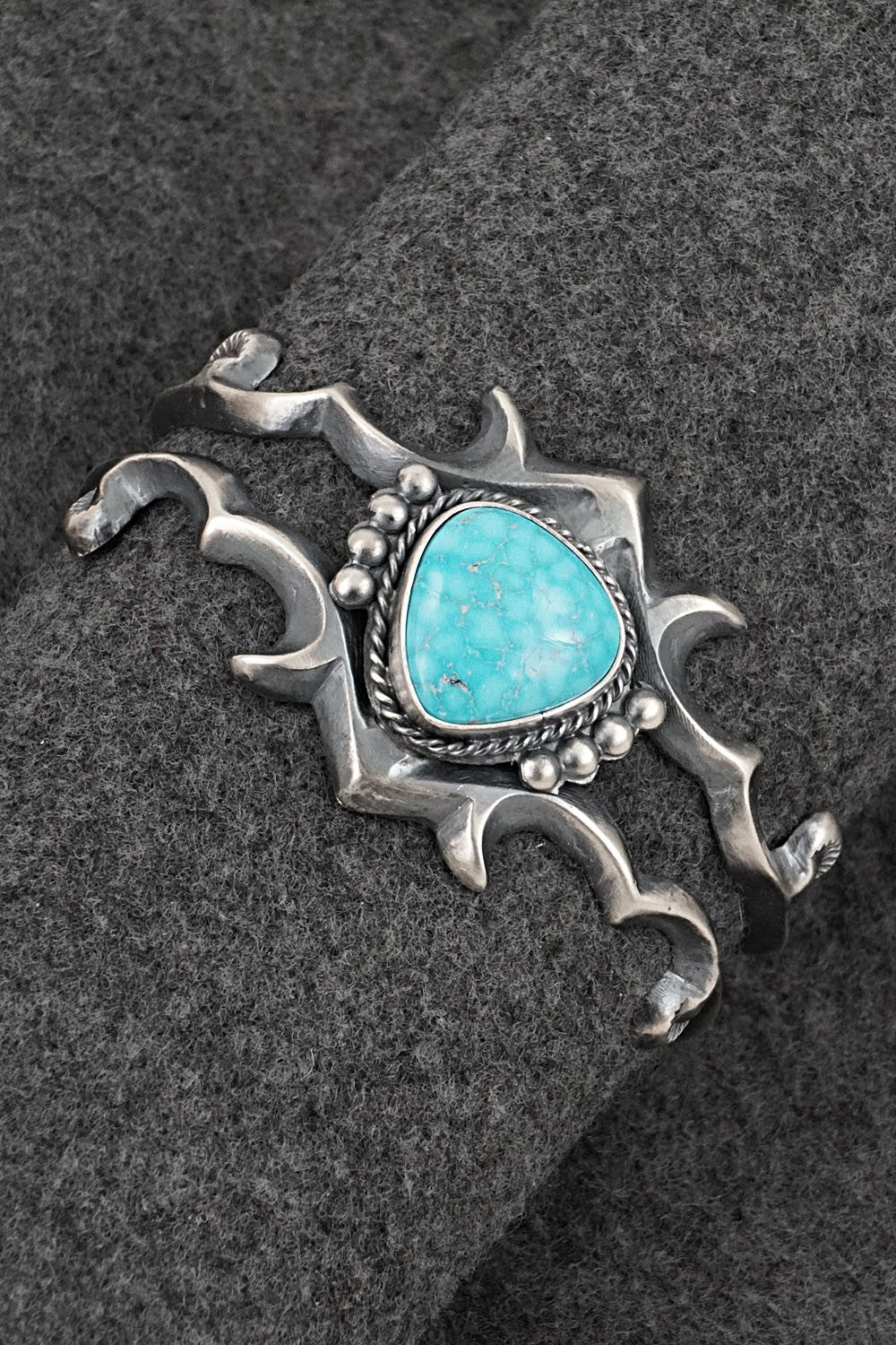 Turquoise & Sterling Silver Bracelet - Harrison Bitsue
