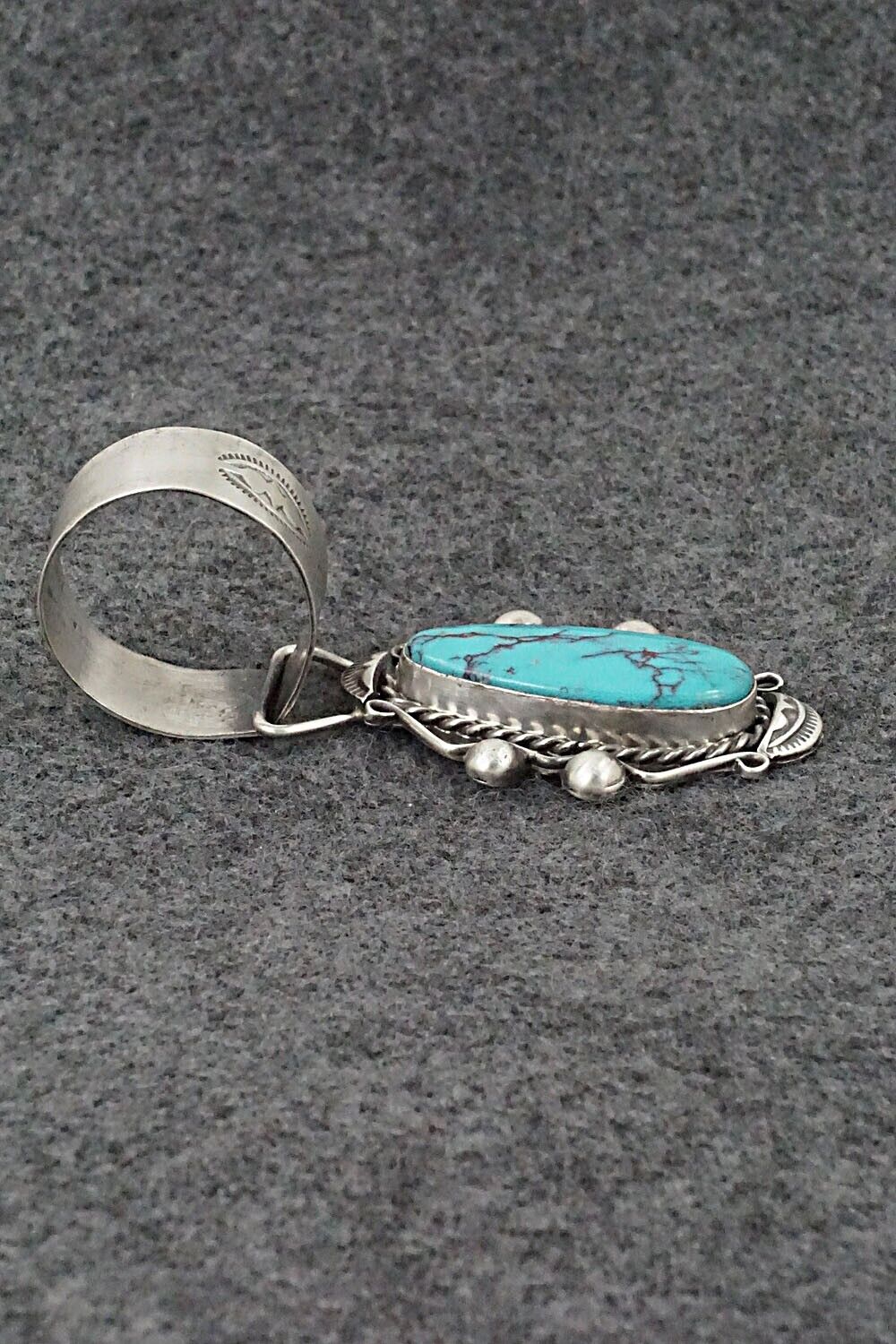 Turquoise and Sterling Silver Pendant - Wilson Dawes