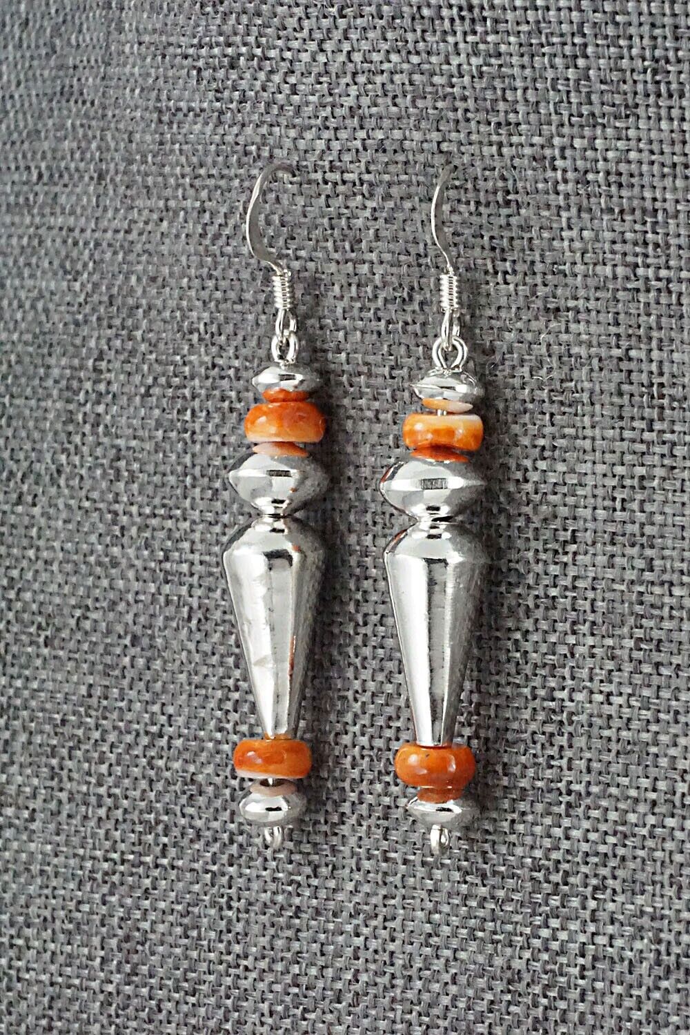 Spiny Oyster & Sterling Silver Navajo Pearl Earrings - Presley Haley