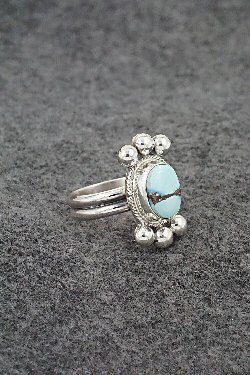 Turquoise & Sterling Silver Ring - Joelias Draper - Size 7 Adj.