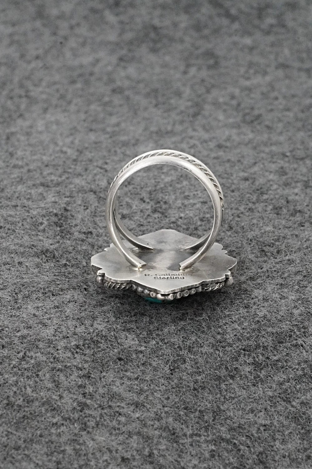 Turquoise & Sterling Silver Ring - Rosita Calladitto - Size 8.5