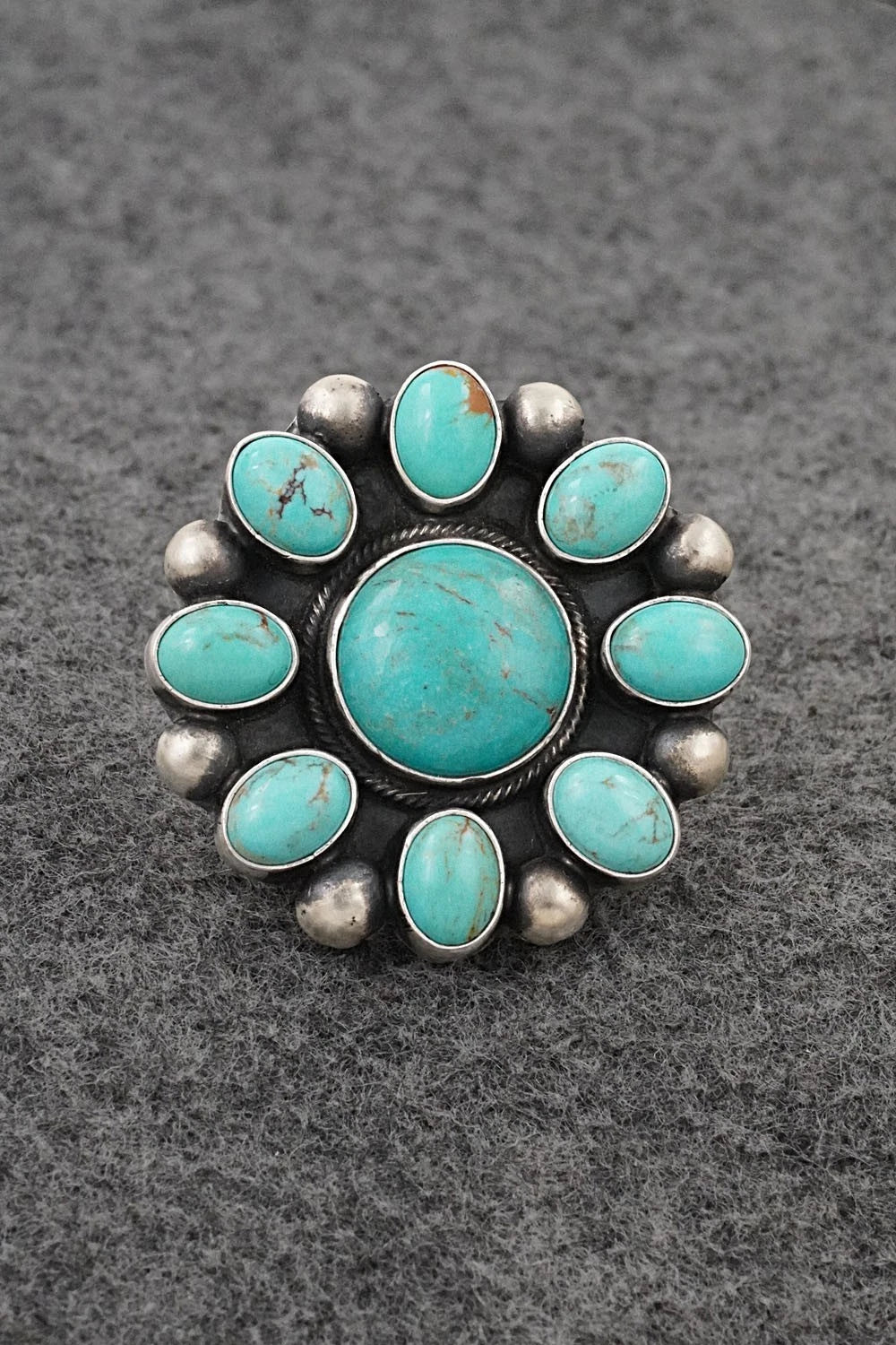 Turquoise & Sterling Silver Ring - Kathleen Livingston - Size Adjustable