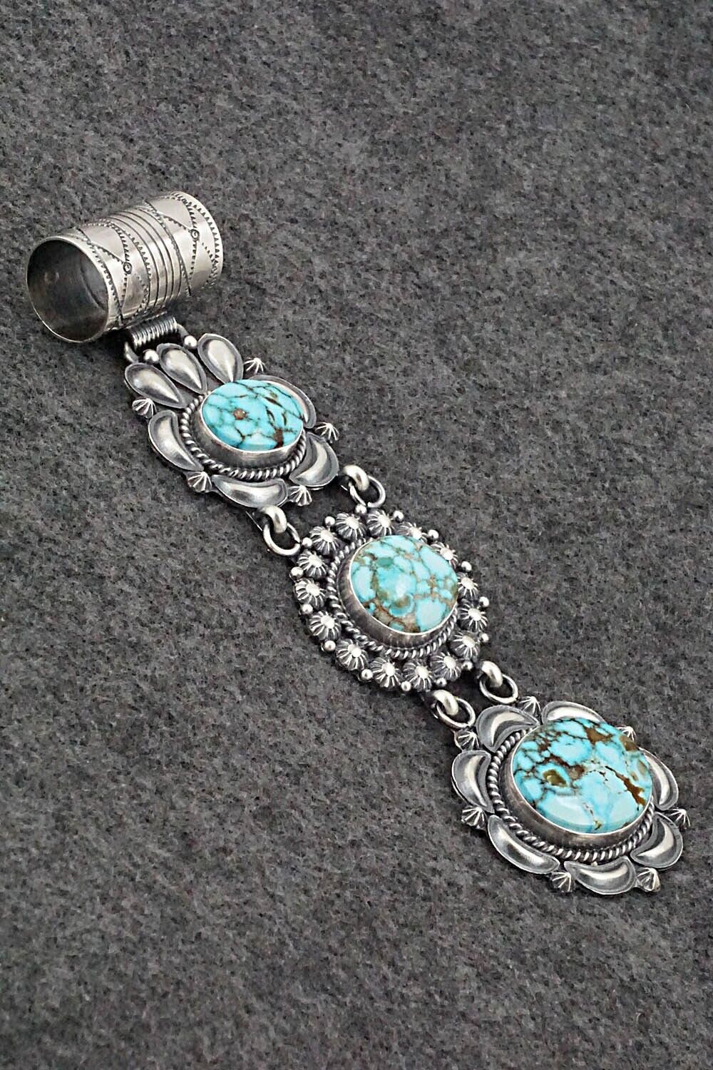Turquoise & Sterling Silver Pendant - Raymond Delgarito