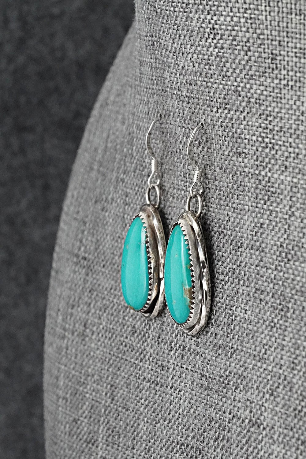 Turquoise & Sterling Silver Earrings - Ernest Hawthorne