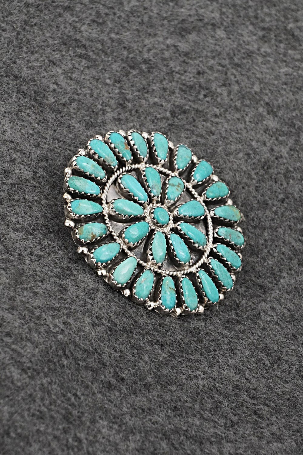 Turquoise & Sterling Silver Pendant/Pin - Zeita Begay