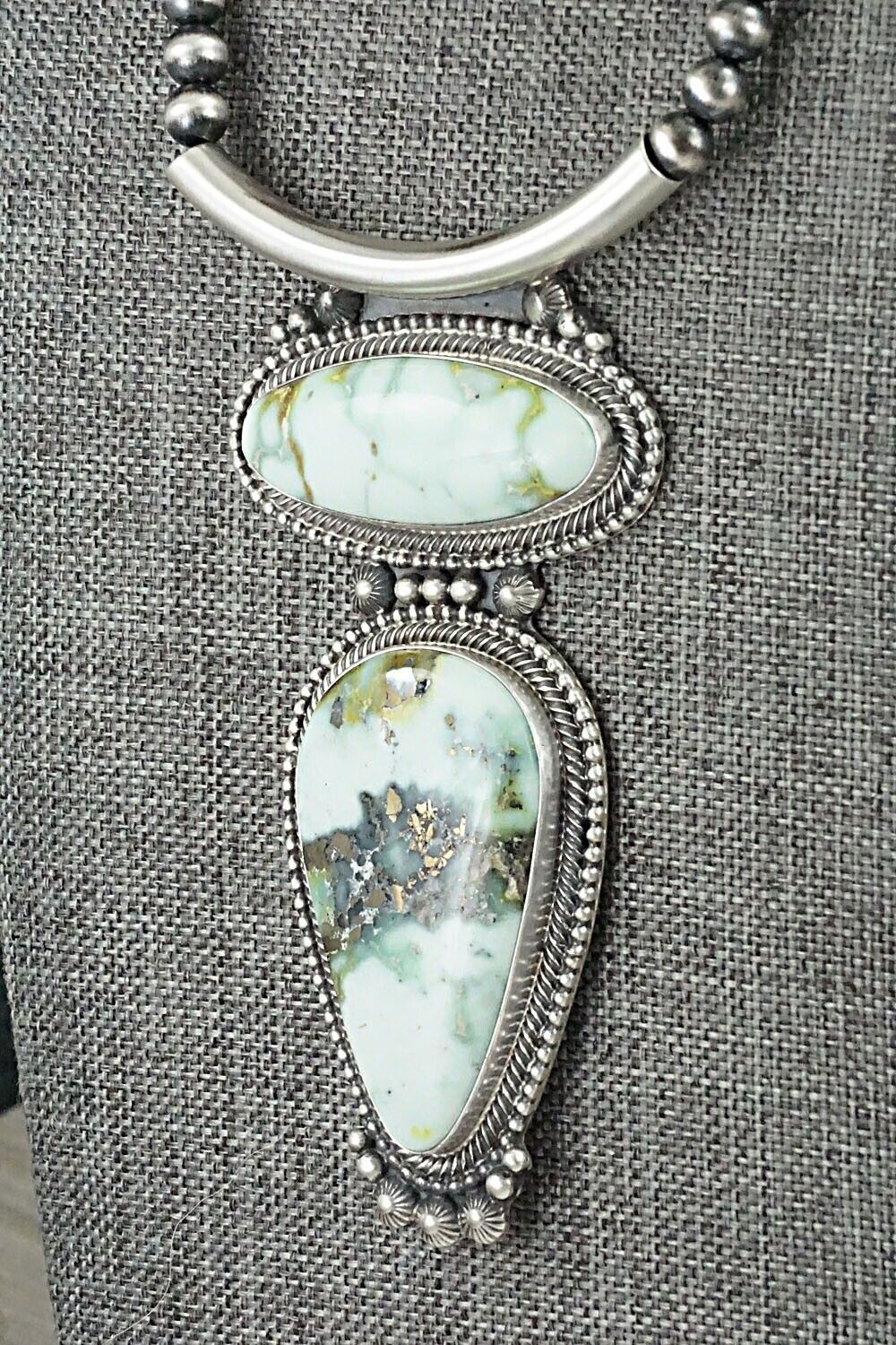Variscite & Sterling Silver Necklace - Tom Lewis