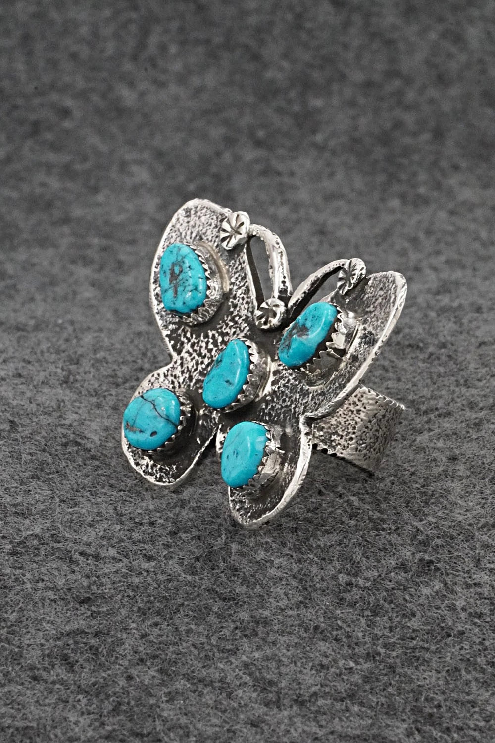 Turquoise & Sterling Silver Ring - Dymitri Arviso - Size 8