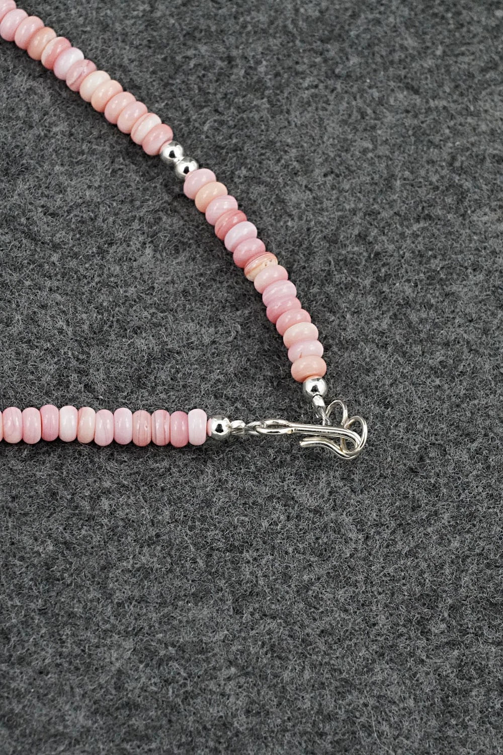 Pink Conch & Sterling Silver Necklace 18" - Doreen Jake