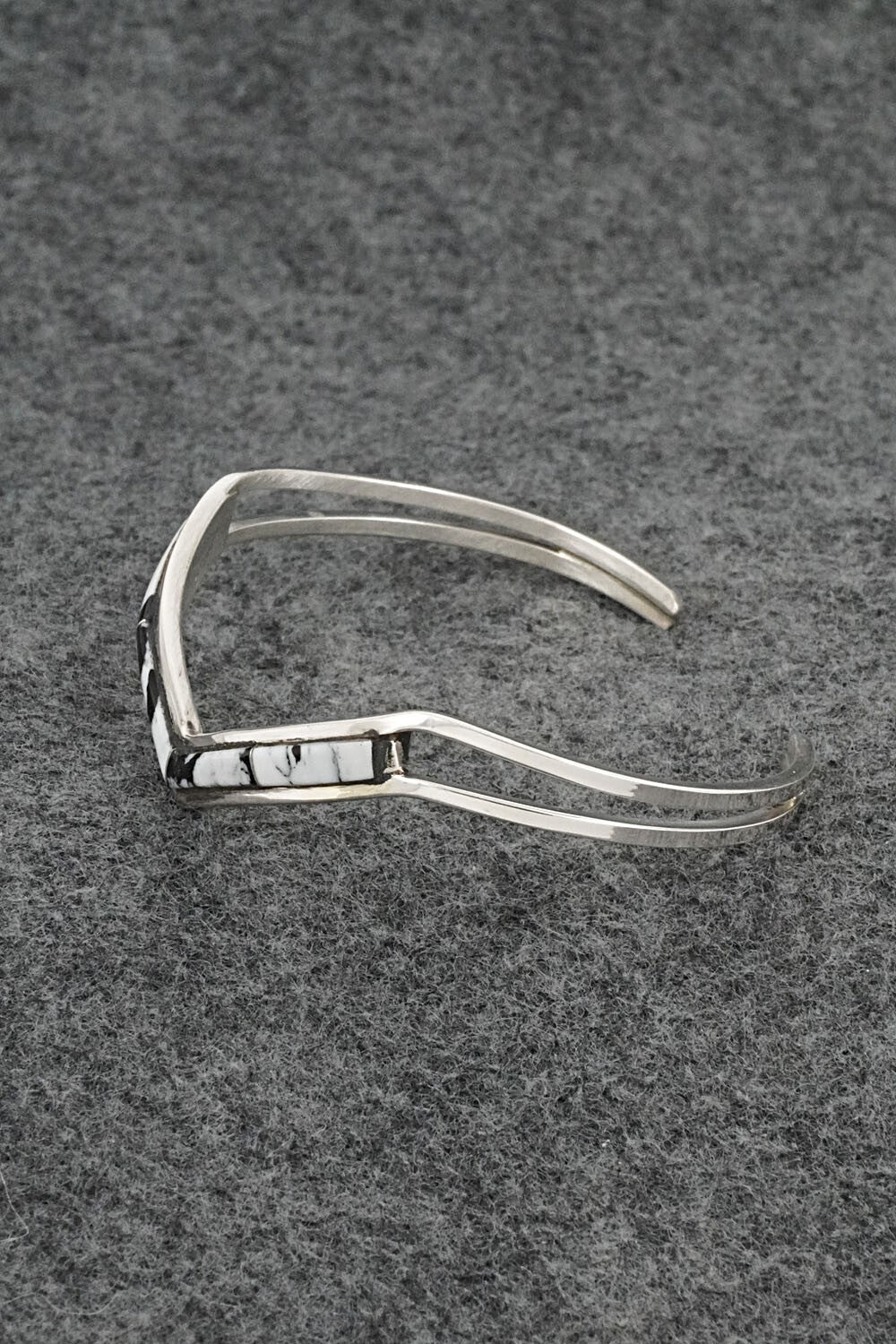 White Buffalo & Sterling Silver Inlay Bracelet - Jamie Johnson