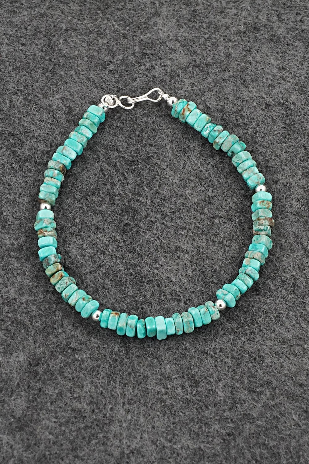 Turquoise & Sterling Silver Bracelet - Doreen Jake