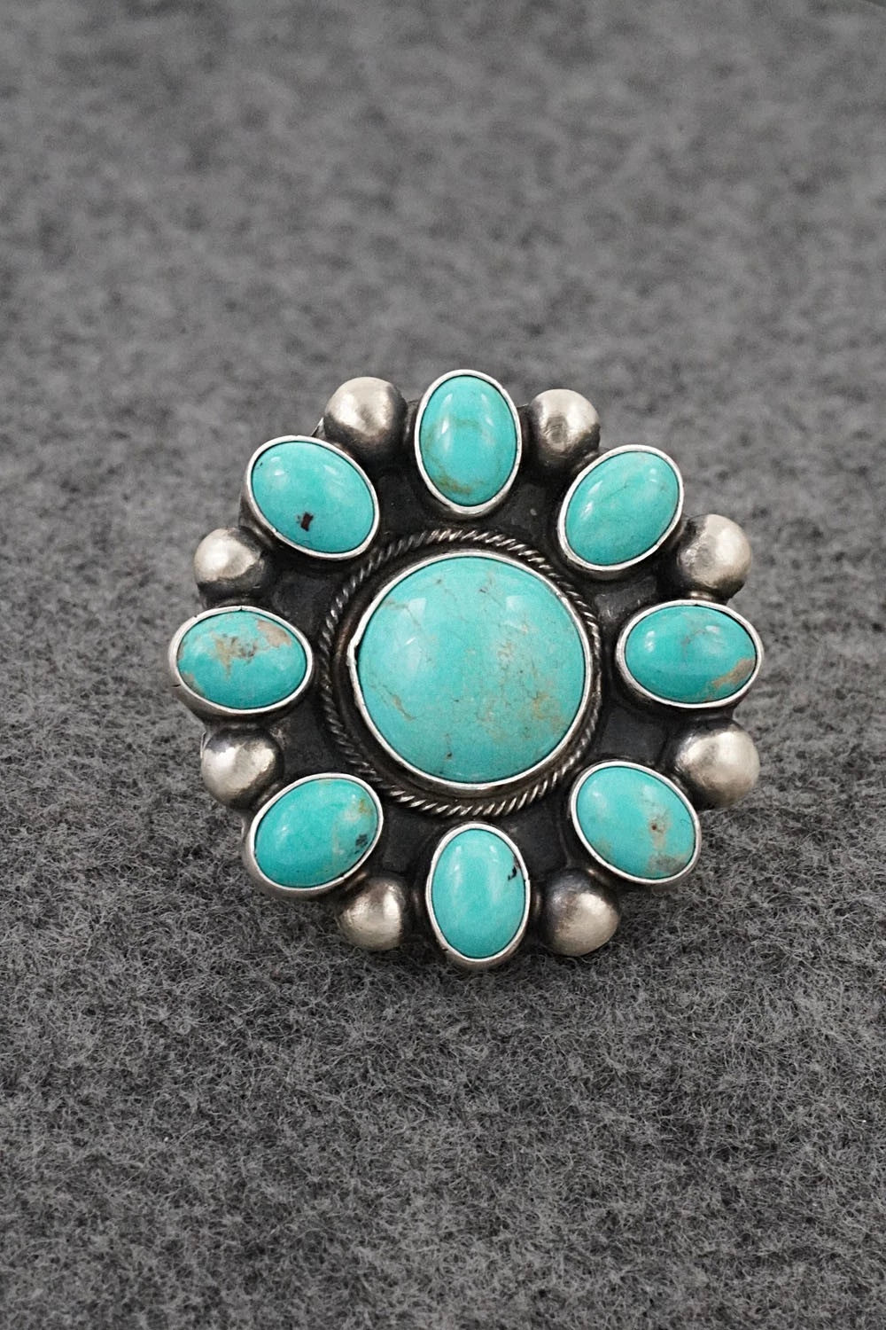 Turquoise & Sterling Silver Ring - Kathleen Livingston - Size Adjustable