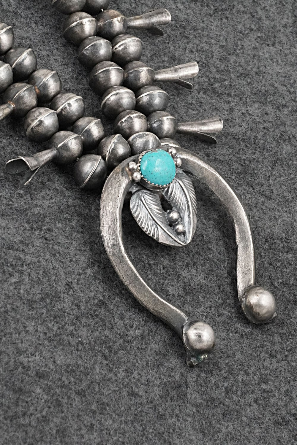 Turquoise & Sterling Silver Squash Blossom Set - Gilbert Martin