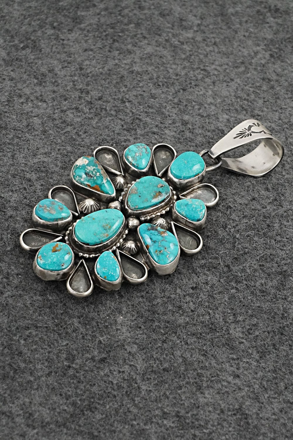 Turquoise & Sterling Silver Pendant - Travis Jim