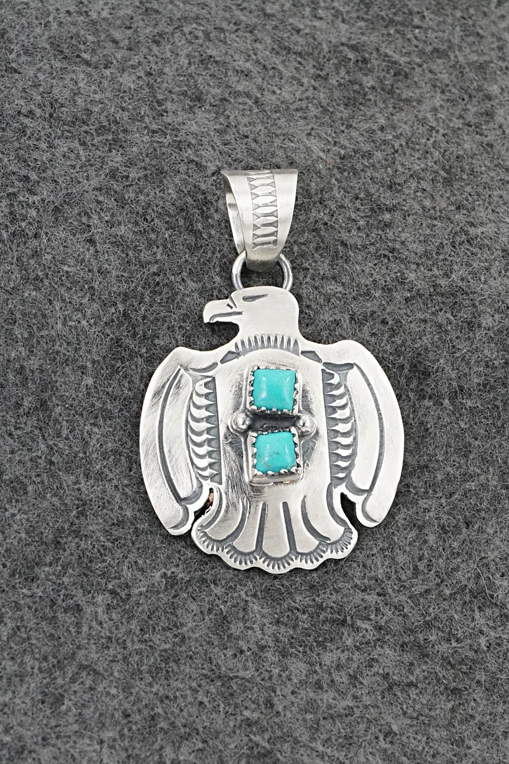 Turquoise & Sterling Silver Pendant - Robinson Martinez