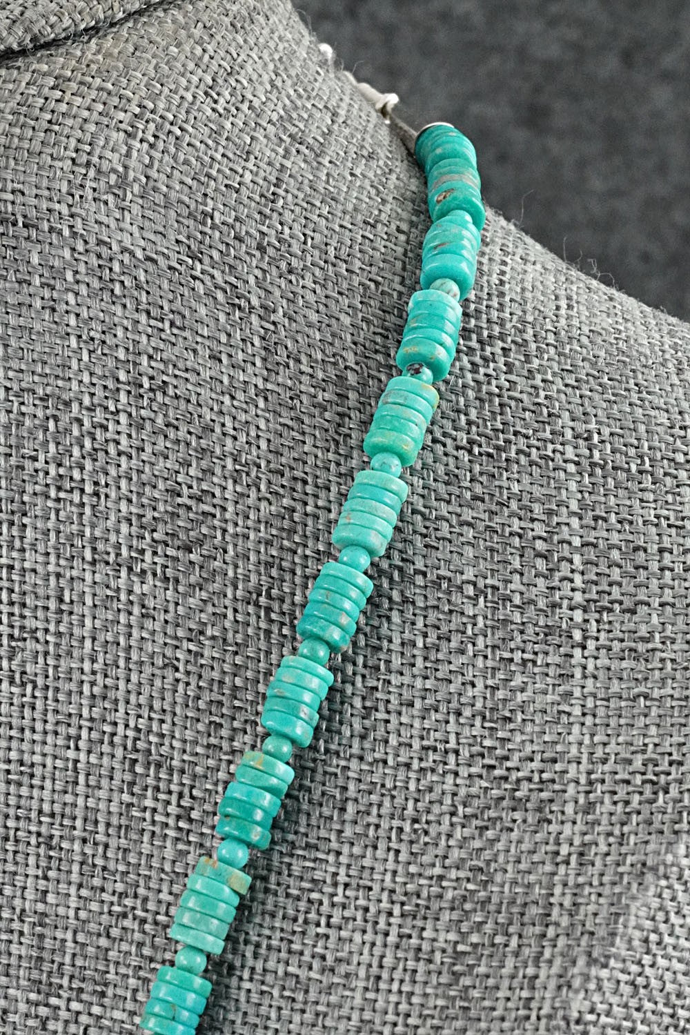 Turquoise & Sterling Silver Necklace 19" - Helen Tsosie