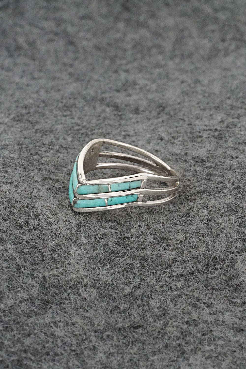 Turquoise & Sterling Silver Ring - Andrew Enrico - Size 8.5