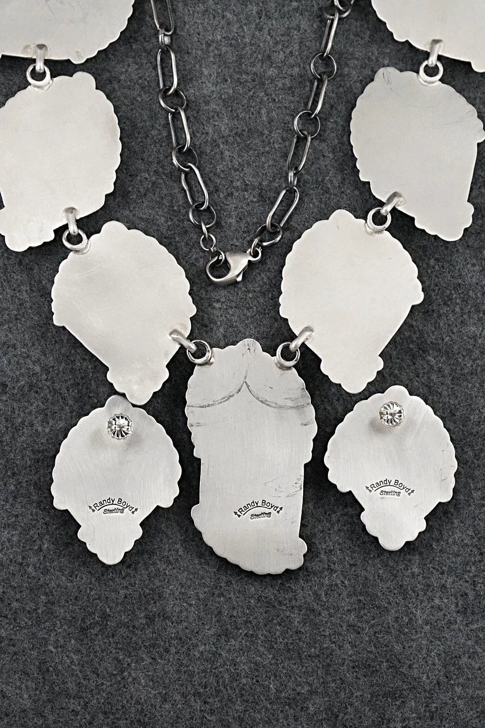 Turquoise & Sterling Silver Necklace and Earrings Set - Randy Boyd