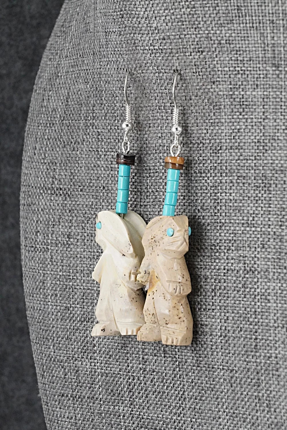 Multi-Stone Rabbit Fetish & Sterling Silver Necklace Set - Dannette Laate