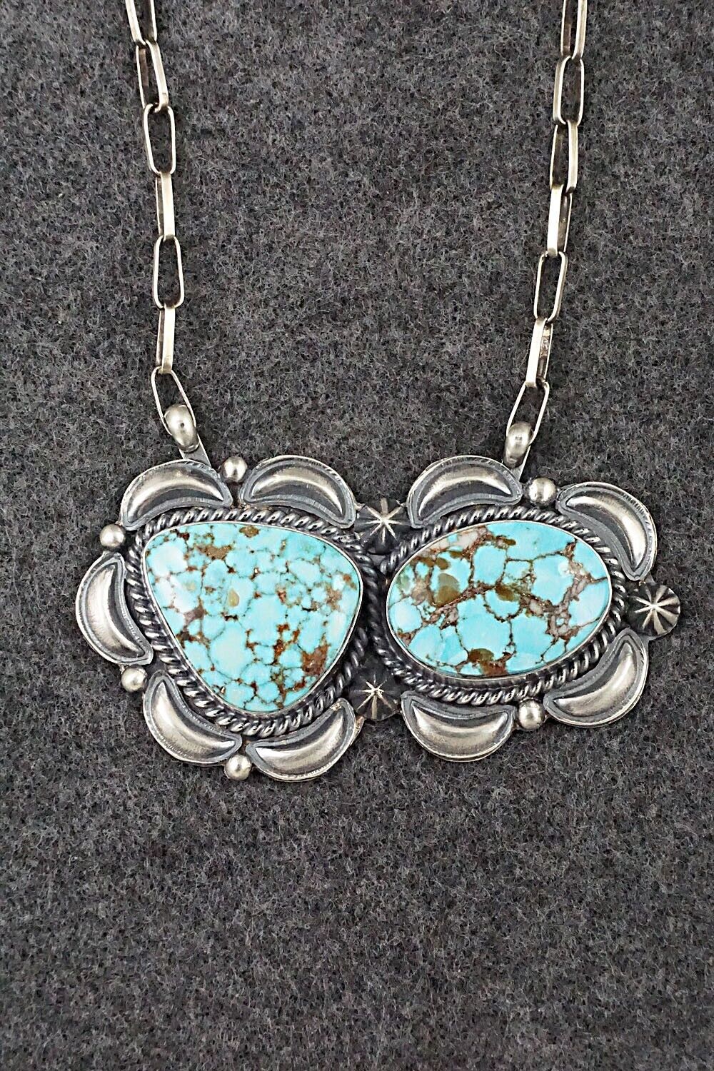 Turquoise & Sterling Silver Necklace - Raymond Delgarito