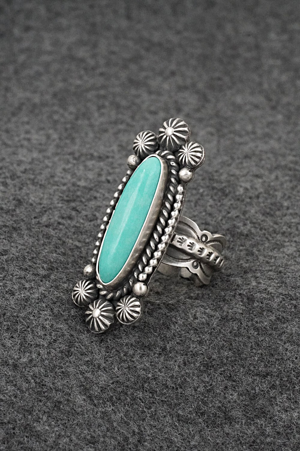 Turquoise & Sterling Silver Ring - Michael Calladitto - Size 8.5