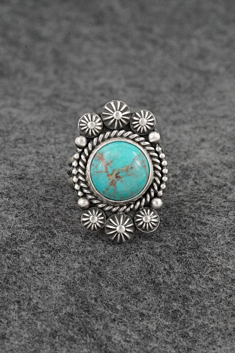 Turquoise & Sterling Silver Ring - Michael Calladitto - Size 7