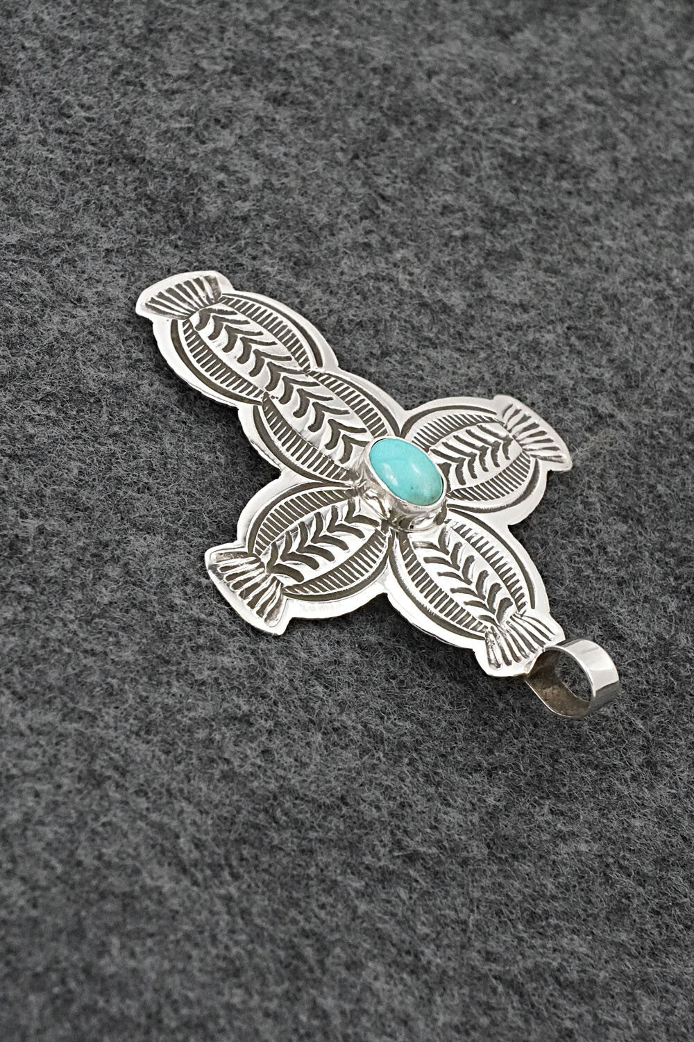 Turquoise & Sterling Silver Pendant - Arnold Blackgoat