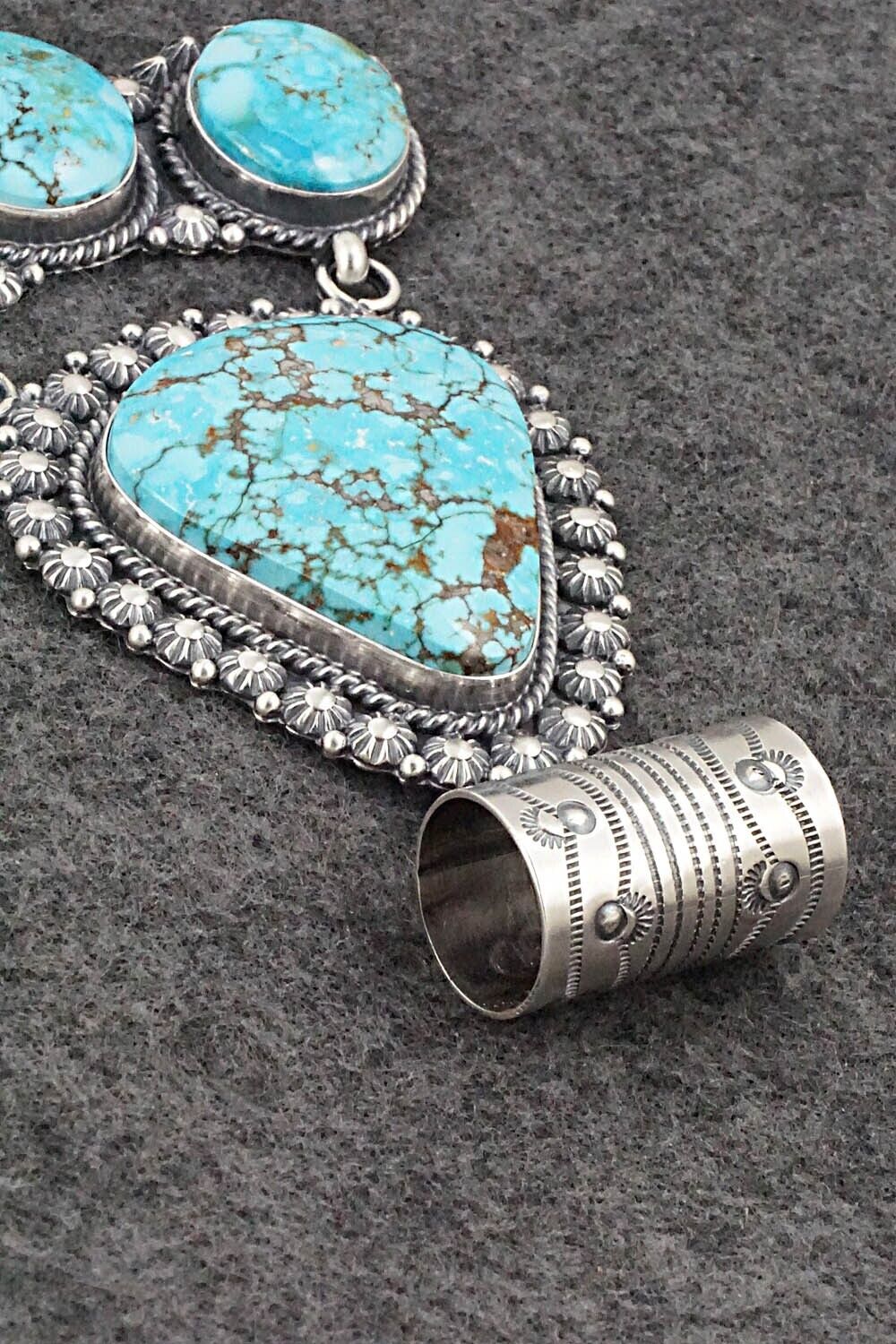 Turquoise & Sterling Silver Pendant Set - Raymond Delgarito