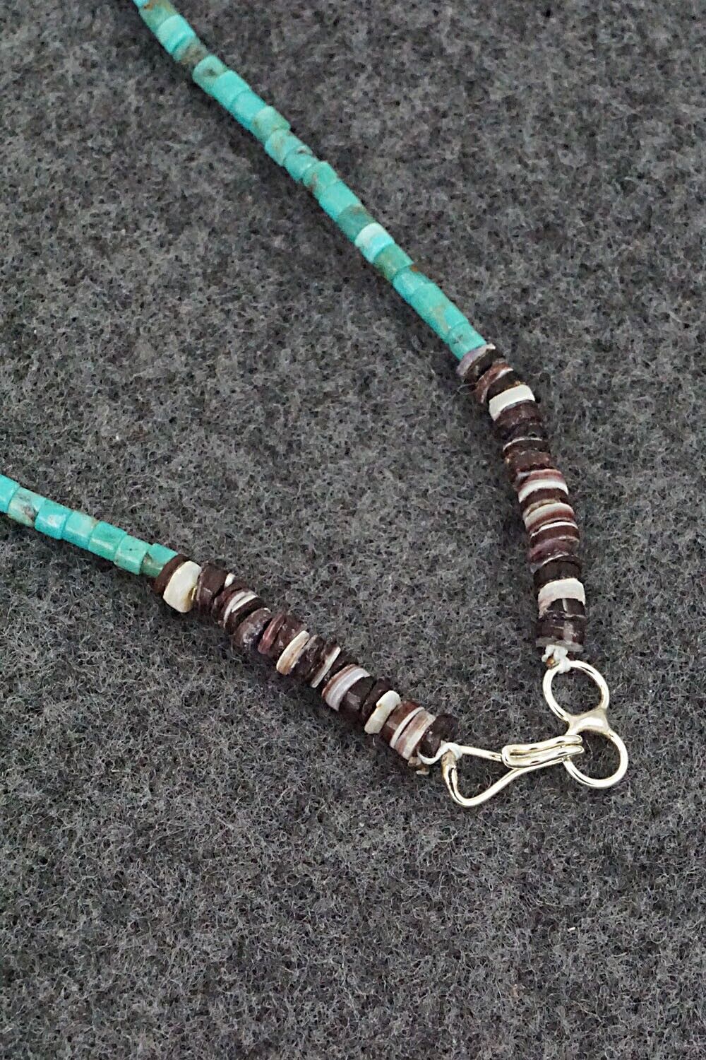 Turquoise & Shell Necklace 18" - Ramona Calavaza