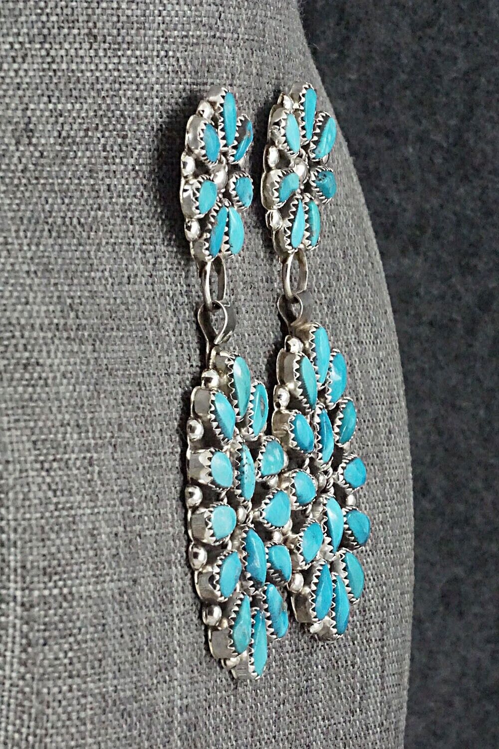 Turquoise & Sterling Silver Earrings - Eunise Wilson