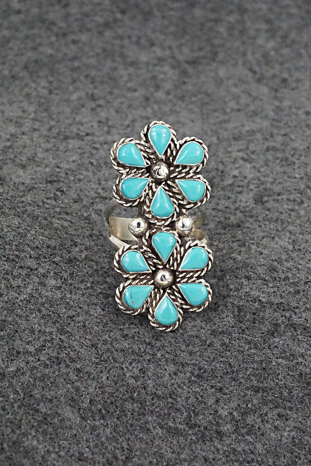 Turquoise & Sterling Silver Ring - Gina Dosedo - Size 7.5