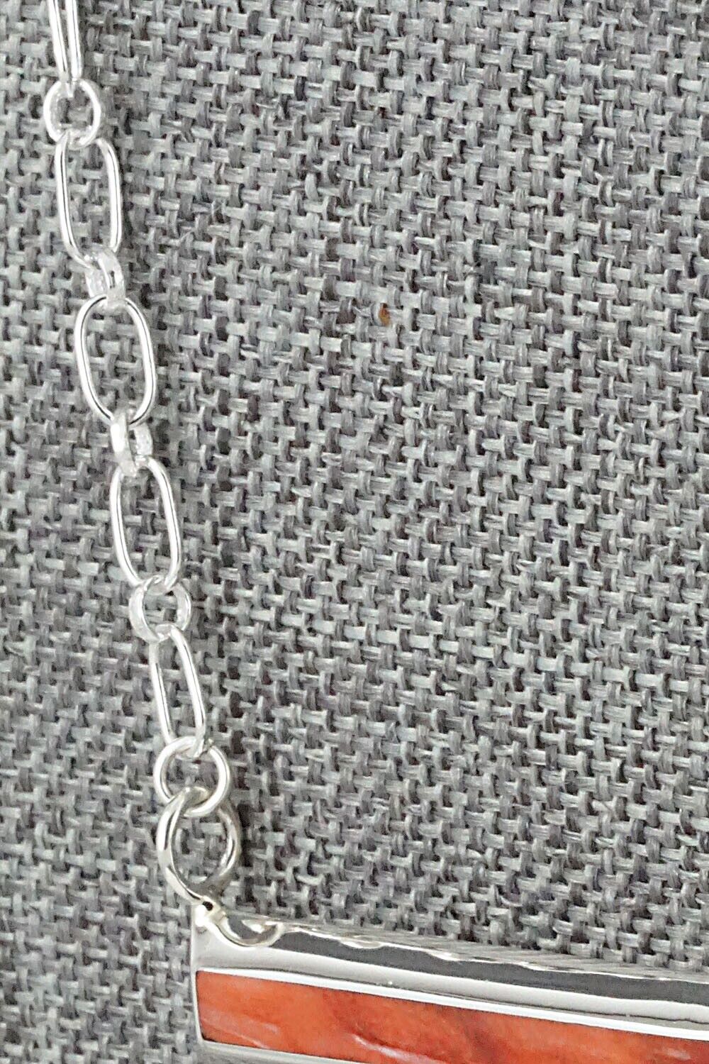 Spiny Oyster & Sterling Silver Necklace - Troy Natachu