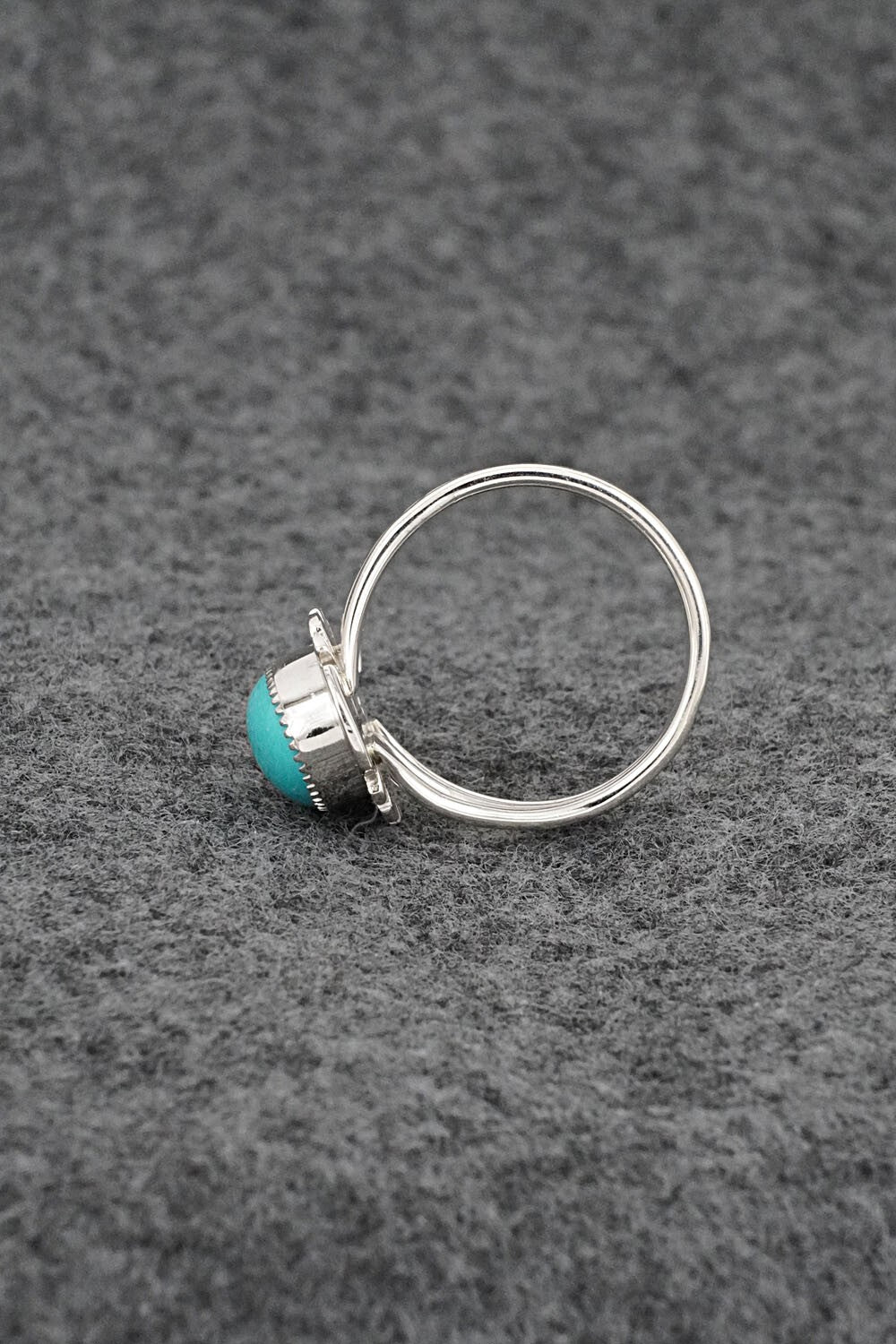 Turquoise & Sterling Silver Ring - Leona Delgarito - Size 7