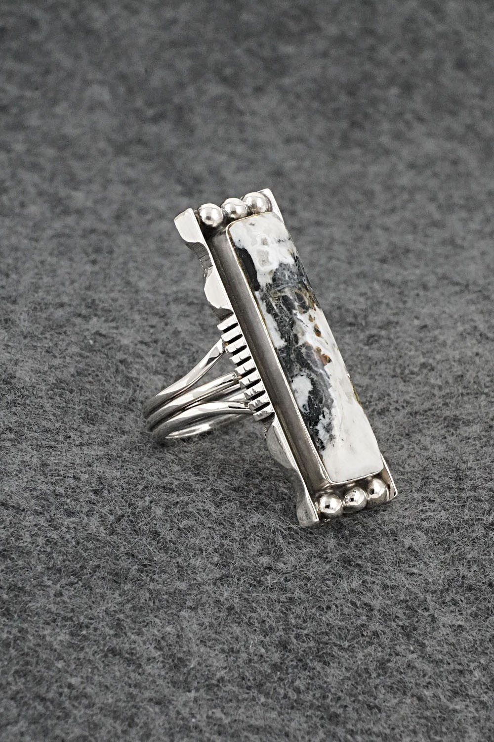 White Buffalo & Sterling Silver Ring - Larson Lee - Size 8