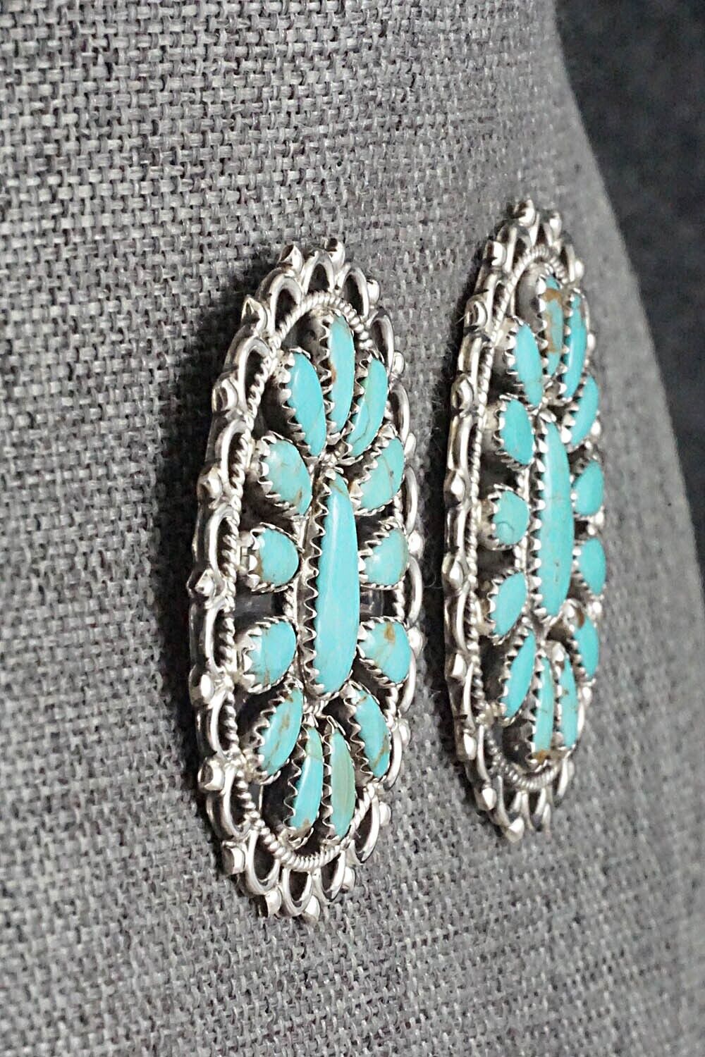 Turquoise and Sterling Silver Earrings - Zeita Begay