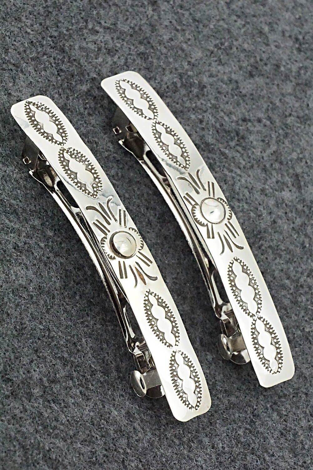Sterling Silver Hair Barrettes - Bertha Begay
