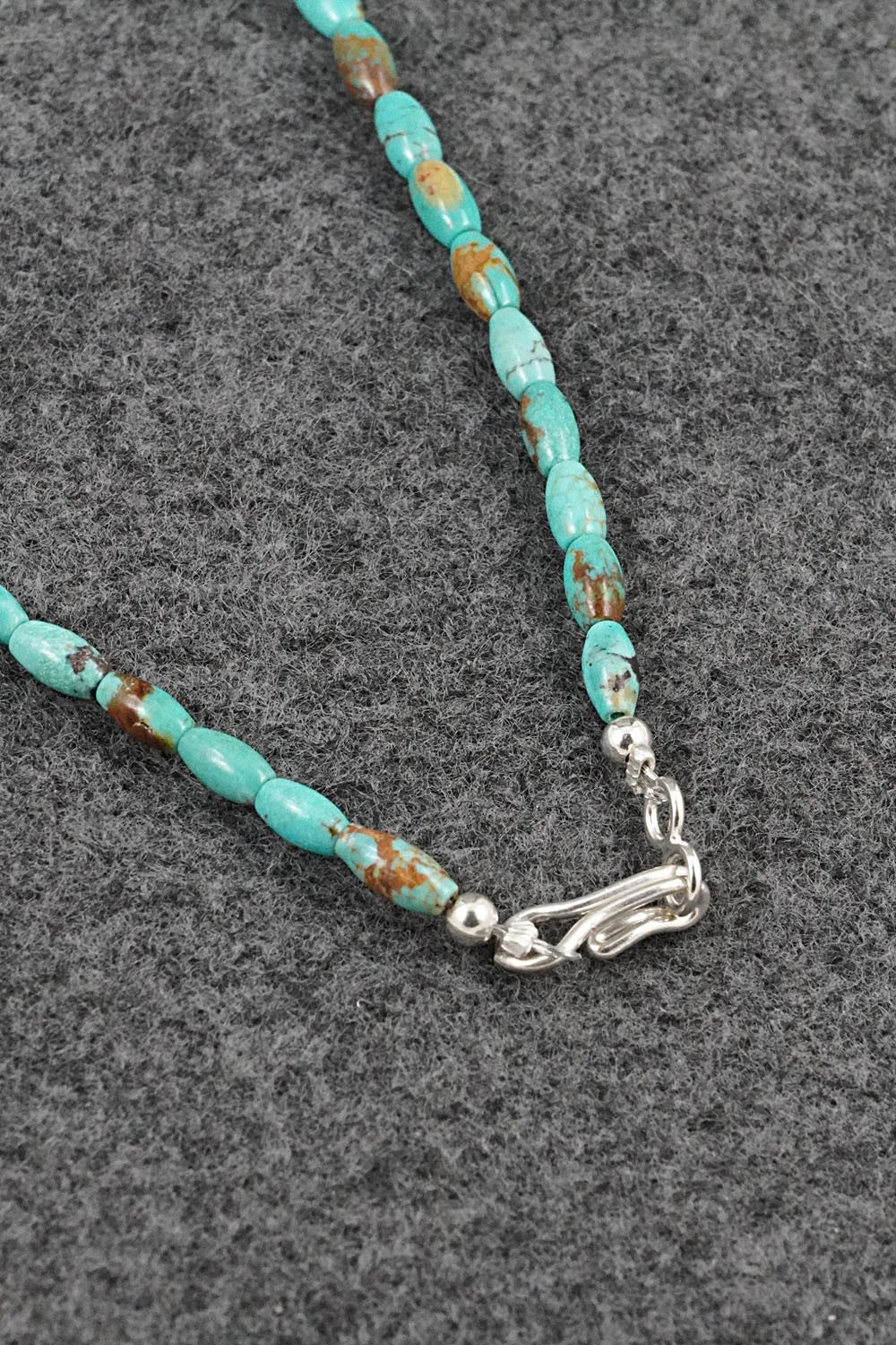 Turquoise & Sterling Silver Necklace 17" - Doreen Jake