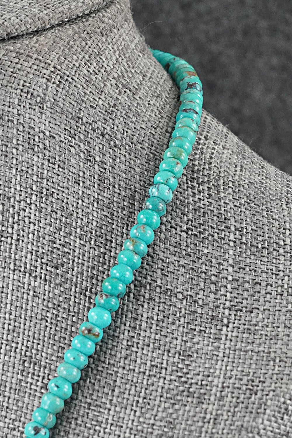 Turquoise & Sterling Silver Necklace 16" - Helen Tsosie