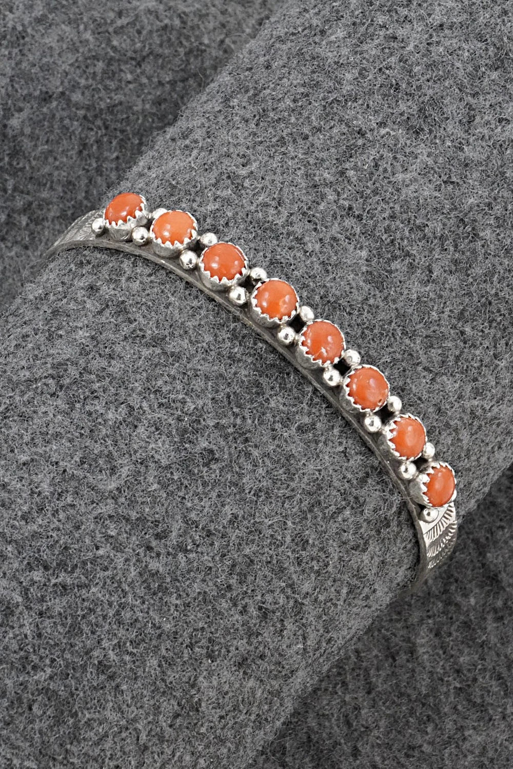 Coral & Sterling Silver Bracelet - Gaynell Parker
