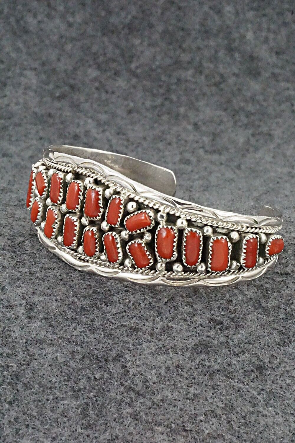 Coral & Sterling Silver Bracelet - Anita Whitegoat