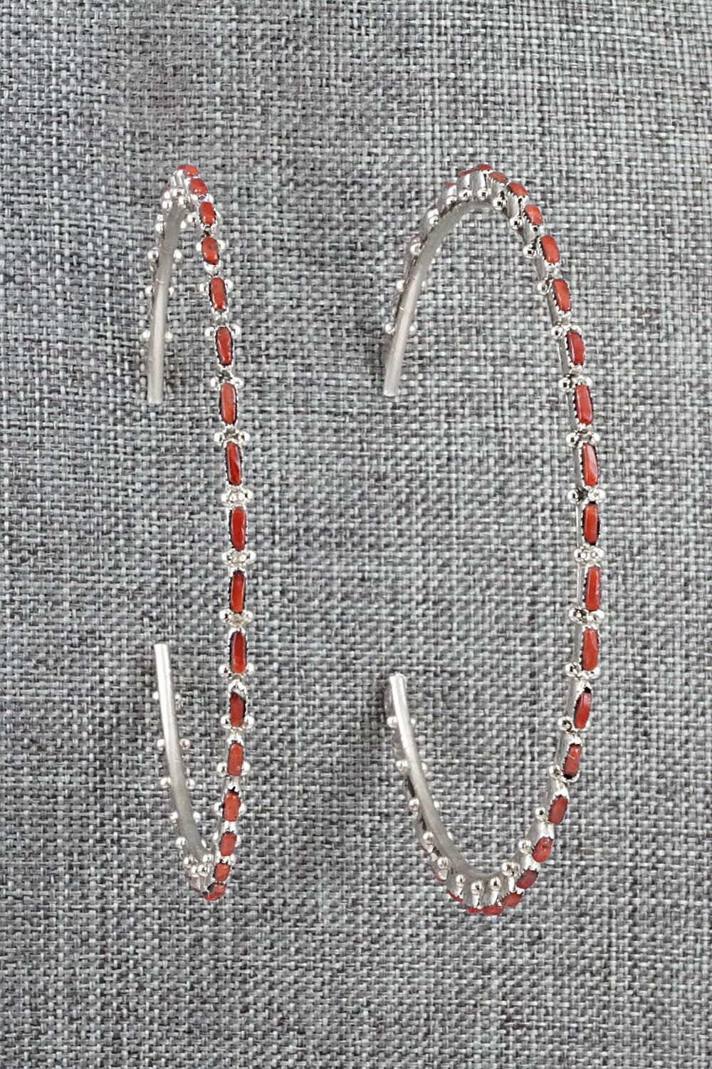 Coral & Sterling Silver Earrings - Aurelia Hughte
