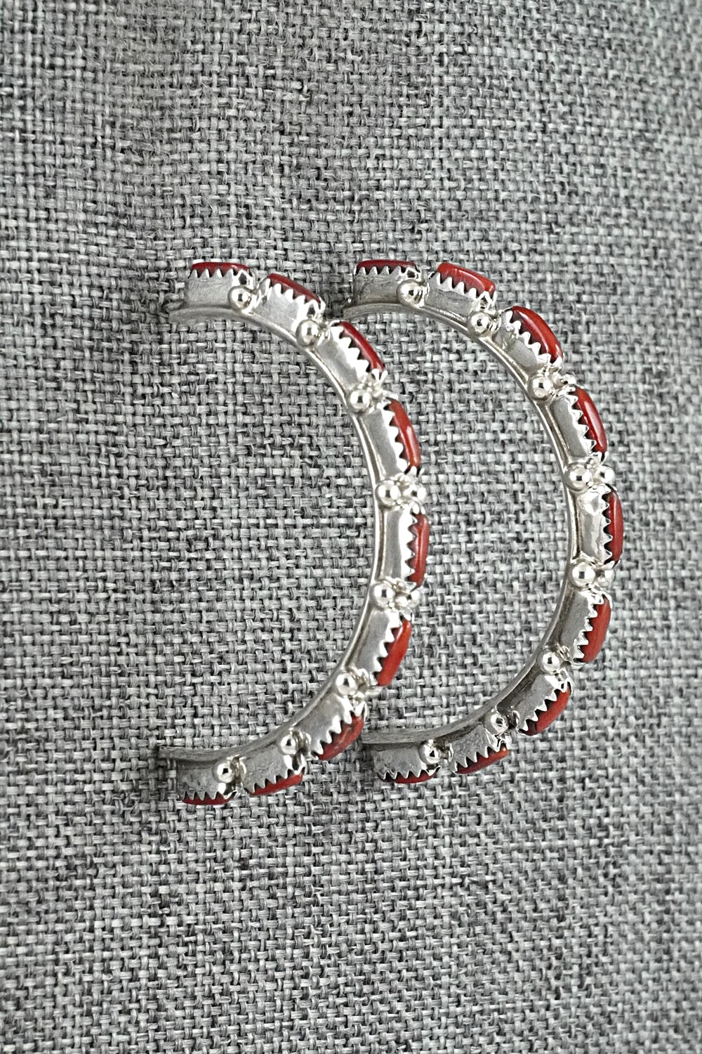 Coral & Sterling Silver Earrings - Murray Hannaweeka