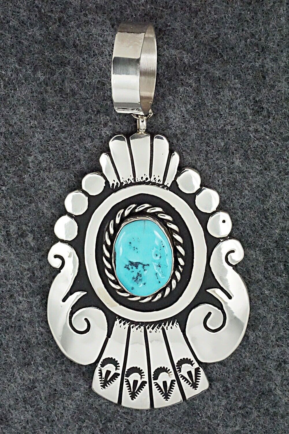 Turquoise & Sterling Silver Pendant - Rosita Singer