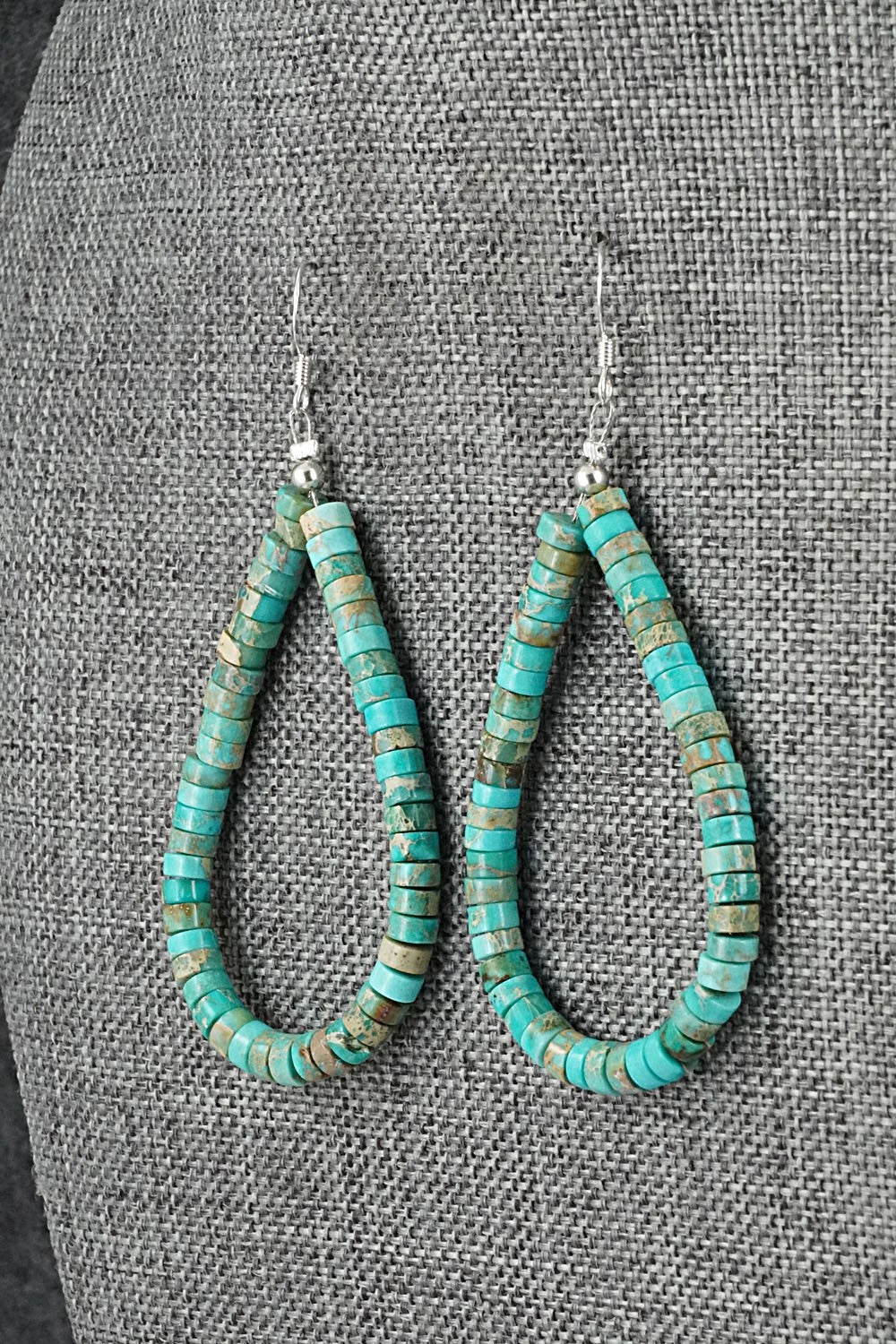 Turquoise & Sterling Silver Earrings - Doreen Jake